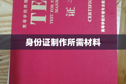 湖内身份证制作所需材料