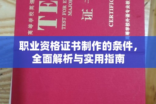 湖内职业资格证书制作的条件，全面解析与实用指南
